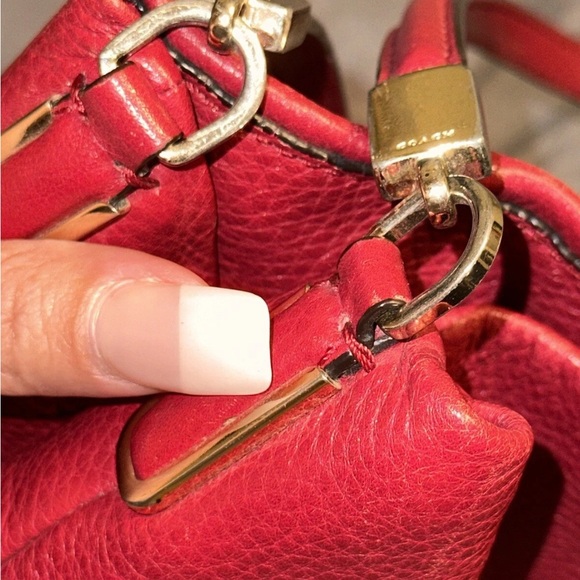 Coach Red Leather Shoulder Bag with Hobo Design - Picture 14 of 16